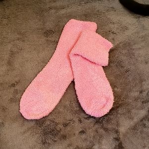 Fuzzy Pink Socks